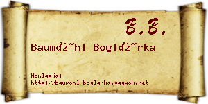Baumöhl Boglárka névjegykártya